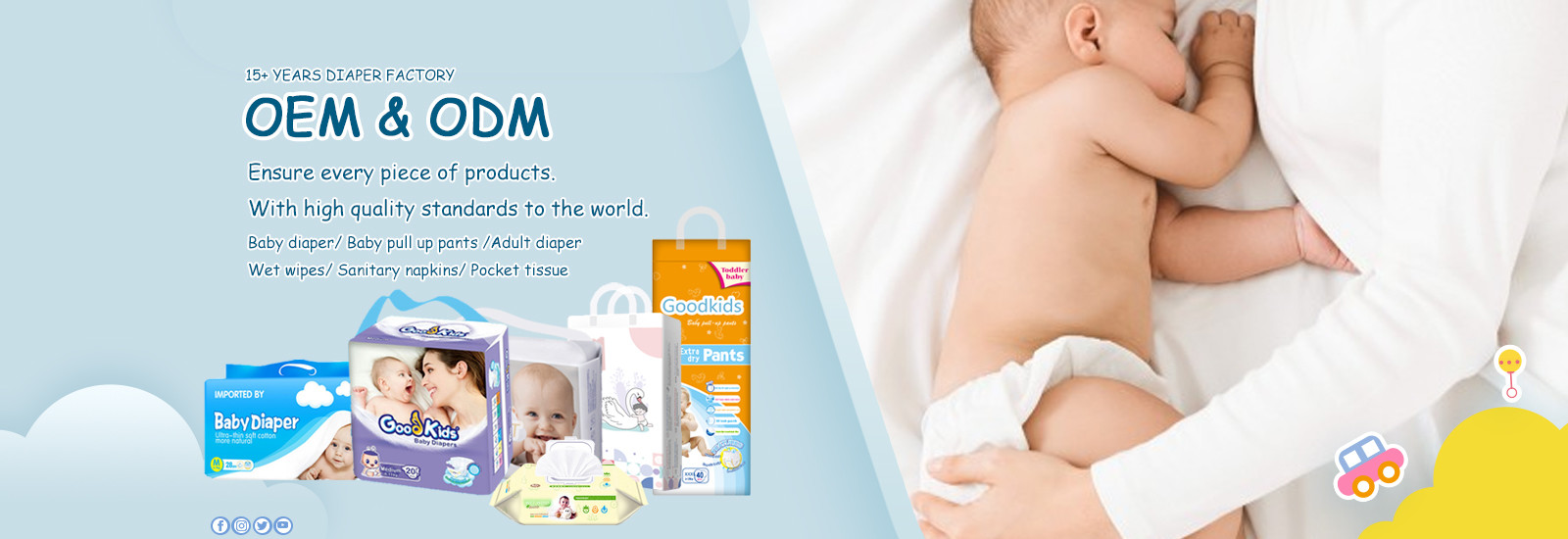 Calidad Pañales infantiles del bebé fábrica