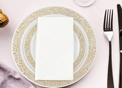 Papel impreso de color sólido desechable de calidad alimentaria Servilletas 1/4 Doble para la cena Papel de tejido