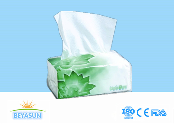 Papel de pañuelo de fábrica de limpieza para el rostro blanco sin relieve