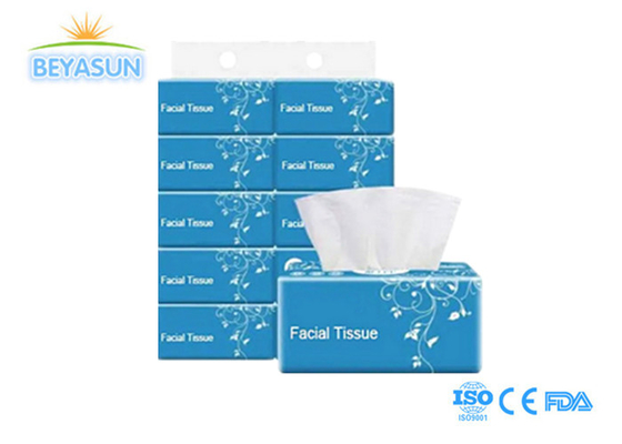 Fabricante profesional Papel de tejido facial blanco de paquete blando, 2 pli, 100% papel virgen