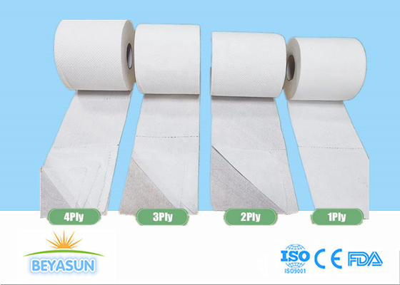 Papel de papel higiénico de 2 / 3 / 4 capas de color blanco fuerte y absorbible para el baño / hotel / hogar