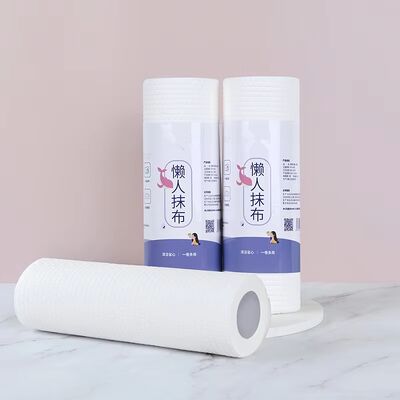 Rollo de cocina desechable de fábrica OEM, blanco, con puntos en relieve, absorbente de aceite, 60 unidades/rollo, papel de cocina multiusos